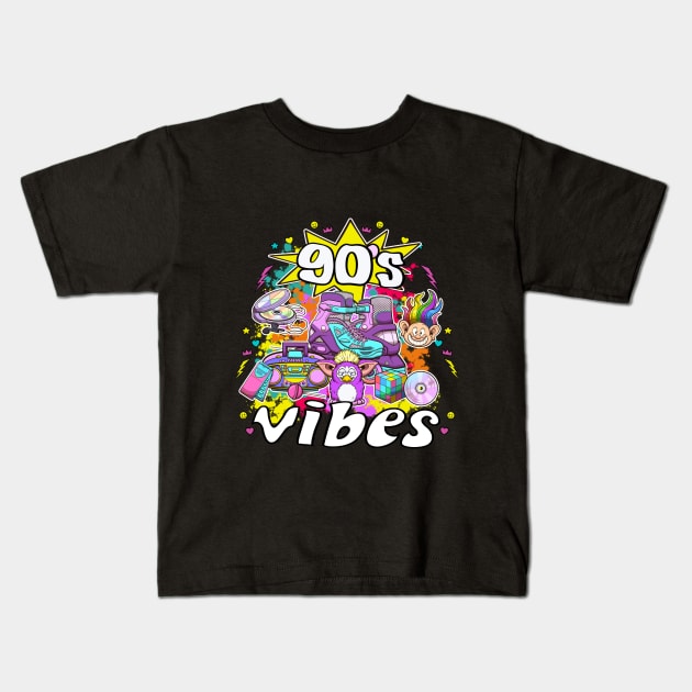 90s Vibes Elements And Toys Kids T-Shirt by TheMaskedTooner